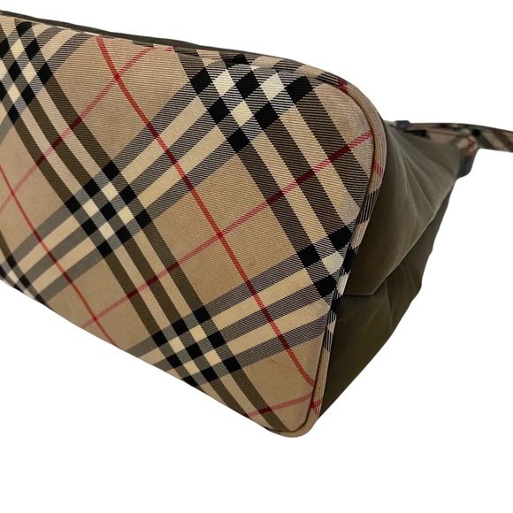 Authentic Burberry Nylon Shoulder Bag – Army Green, Nova Check, Zip Closure - Picture 16 of 16